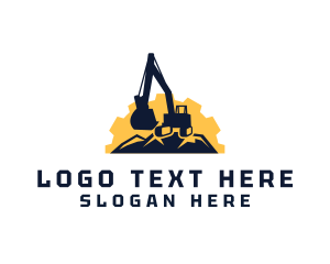 Gear - Construction Excavator Digger logo design