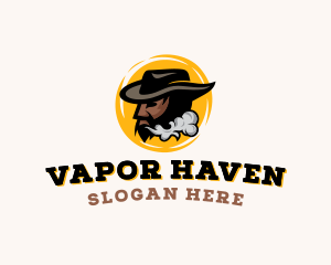 Cowboy Smoking Vape logo design