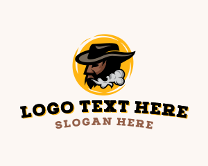 Mascot - Cowboy Smoking Vape logo design