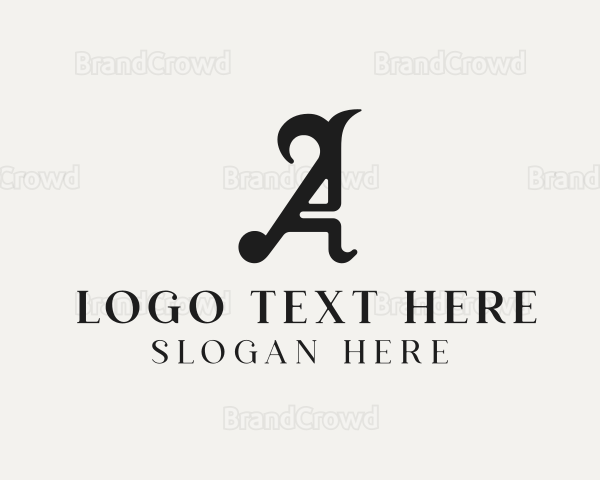 Gothic Tattoo Letter A Logo