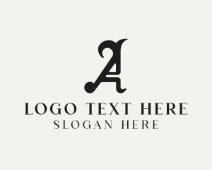 Gothic Tattoo Letter A Logo