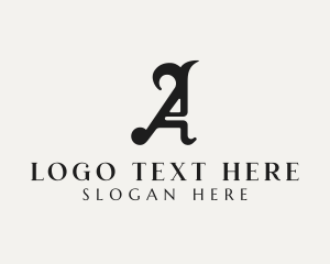Barber - Stylish Gothic Letter A logo design