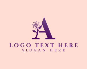 Floral Beauty Letter A logo design