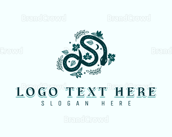 Flower Leaves Serpent Logo