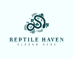 Flower Leaves Serpent logo design