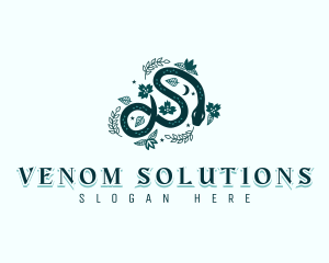 Flower Leaves Serpent logo design