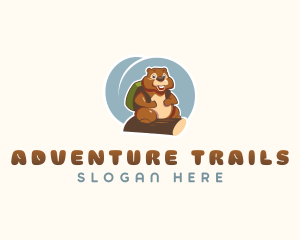 Squirrel Backpack Camper logo design