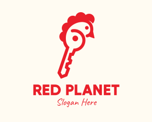 Red Chicken Key logo design