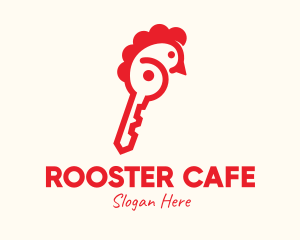 Red Chicken Key logo design