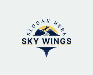 Travel Mountain Airplane logo design