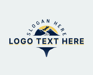 Tourism - Travel Mountain Airplane logo design