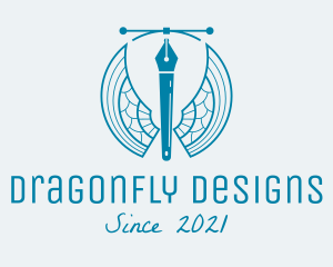 Dragonfly Pen Tool  logo design