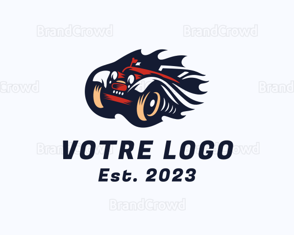 Retro Flame Car Logo