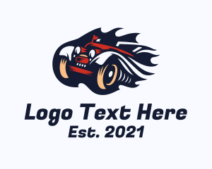 Limousine - Retro Flame Car logo design