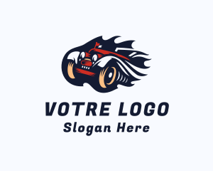 Retro Flame Car Logo