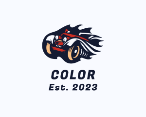 Auto Garage - Retro Flame Car logo design