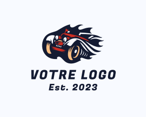 Car Collection - Retro Flame Car logo design