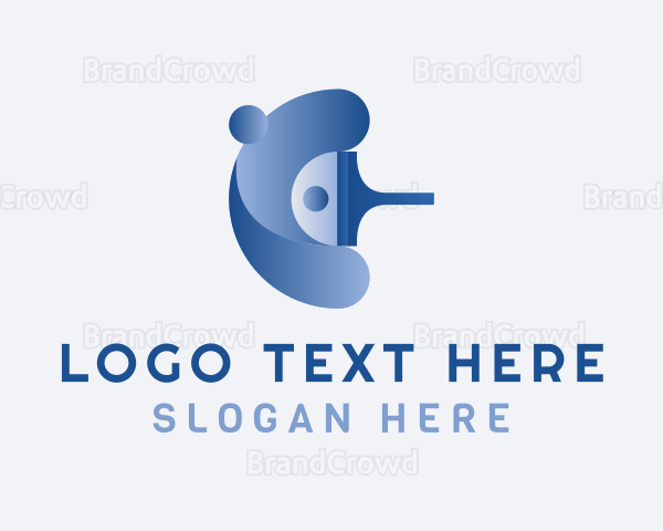 Blue Squeegee Cleaning Logo