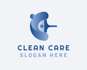 Blue Squeegee Cleaning logo design