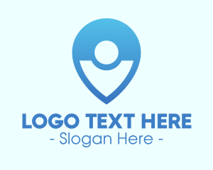 Navigation - Blue Gradient Location Pin logo design