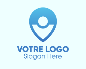 Blue Gradient Location Pin Logo