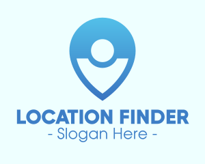 Geolocation - Blue Gradient Location Pin logo design