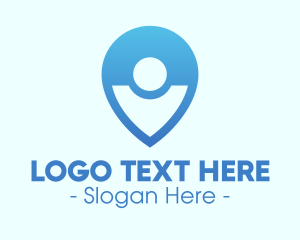 Gps - Blue Gradient Location Pin logo design