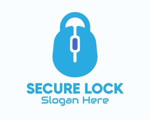 Locked - Blue Mouse Lock logo design