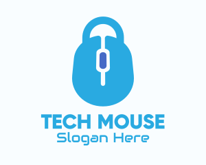 Blue Mouse Lock logo design