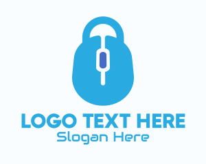 Button - Blue Mouse Lock logo design