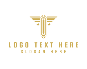 Typography - Aviation Stars Letter T logo design