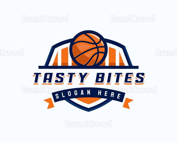 Basketball Sports Shield Logo