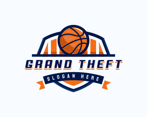 Basketball Sports Shield Logo