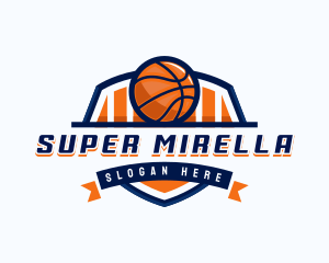 Basketball Sports Shield Logo