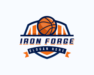 Basketball Sports Shield logo design