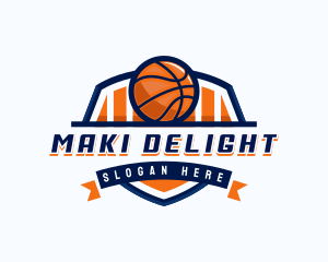 Basketball Sports Shield logo design