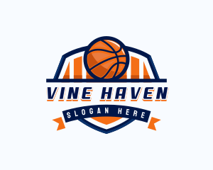 Basketball Sports Shield logo design