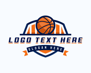 Dribble - Basketball Sports Shield logo design