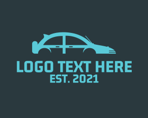Auto Body - Blue Car Transportation logo design