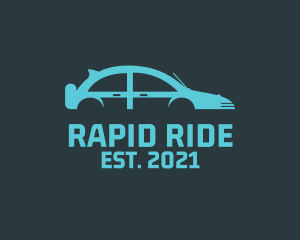 Blue Car Transportation logo design