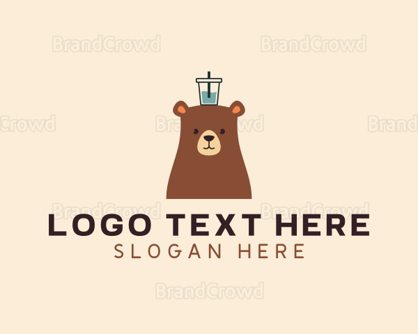 Cute Bear Drink Logo