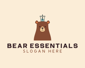 Bear - Cute Bear Drink logo design