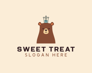 Cute Bear Drink logo design