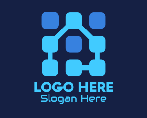 Blue Tech House Logo