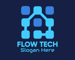 Blue Tech House logo design