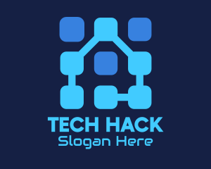 Blue Tech House logo design