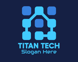 Blue Tech House logo design