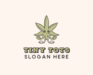 Weed Pipe - Weed Marijuana Leaf logo design