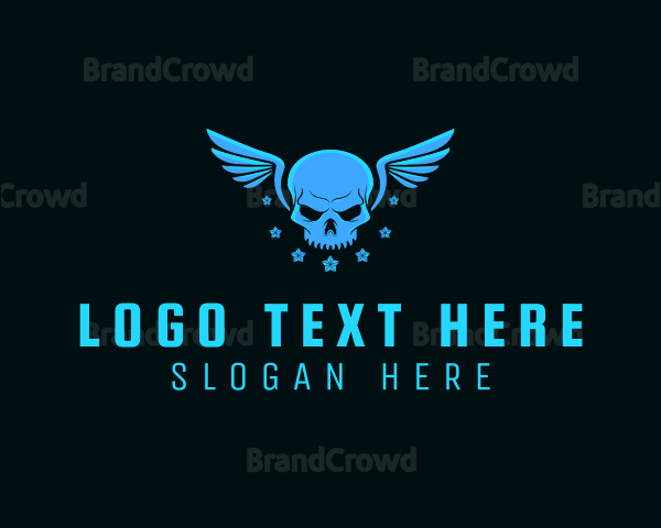 Pilot Skull Wings Logo