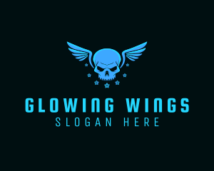 Pilot Skull Wings logo design